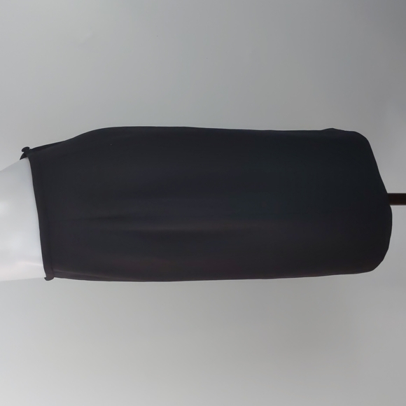 David Jones Women's Skirt Size 14 Black Pencil Lined Zip-up Back Slit Button - Picture 7 of 13